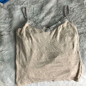 A laced tank top with a built in bra